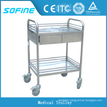 SF-HJ2723 stainless steel hospital crash cart medical trolley